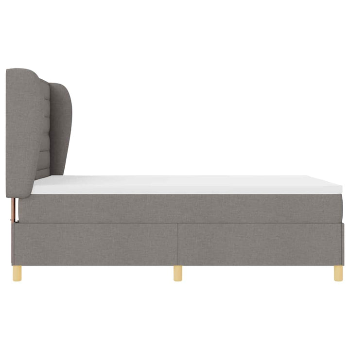 Box spring seng med hovedgærde Gråbrun 200 x 160 cm Stof