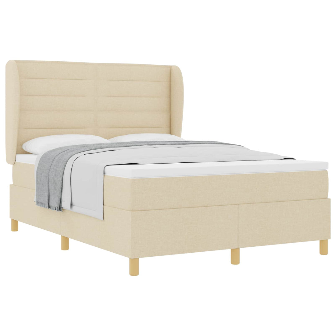 Box spring seng med madras Creme 200 x 160 cm Stof