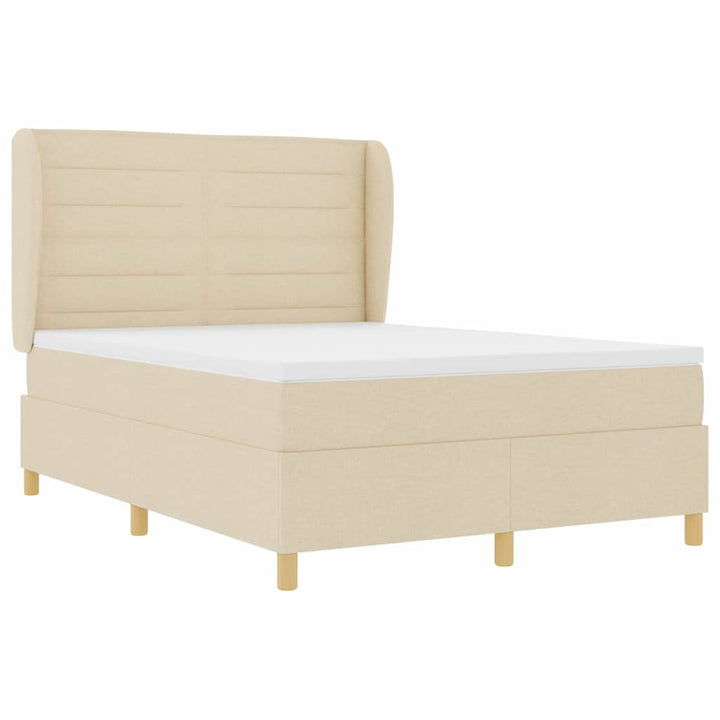Box spring seng med madras Creme 200 x 160 cm Stof