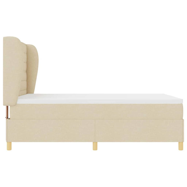 Box spring seng med madras Creme 200 x 160 cm Stof