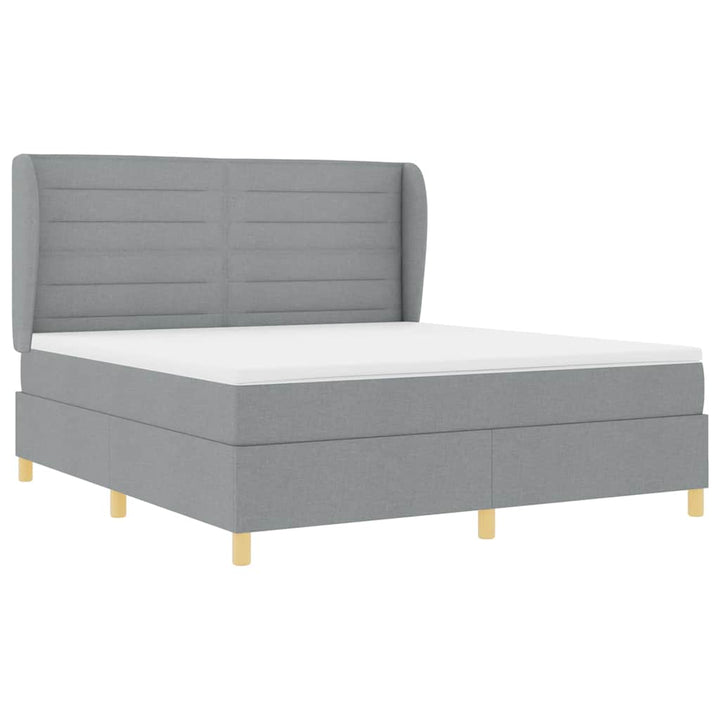 Box spring seng med madras Lysegrå 200 x 180 cm Stof