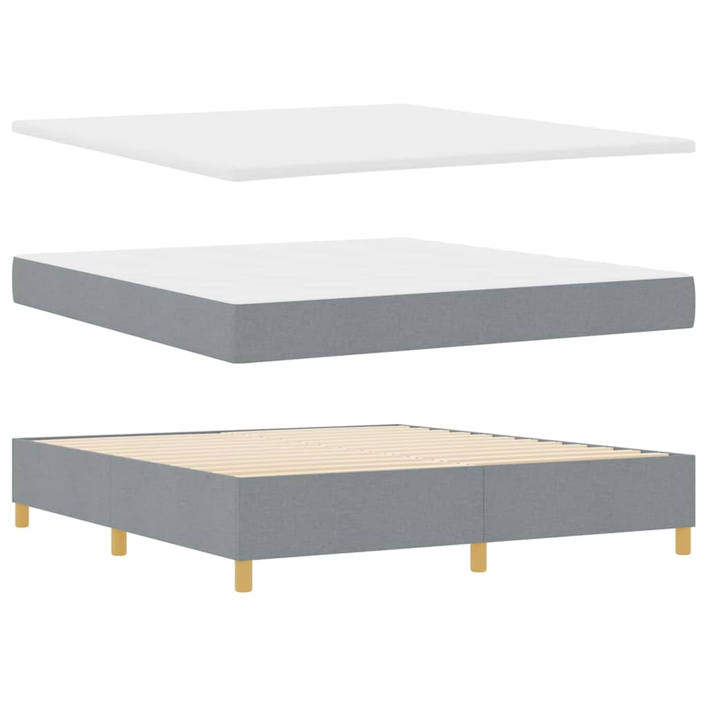 Box spring seng med madras Lysegrå 200 x 180 cm Stof