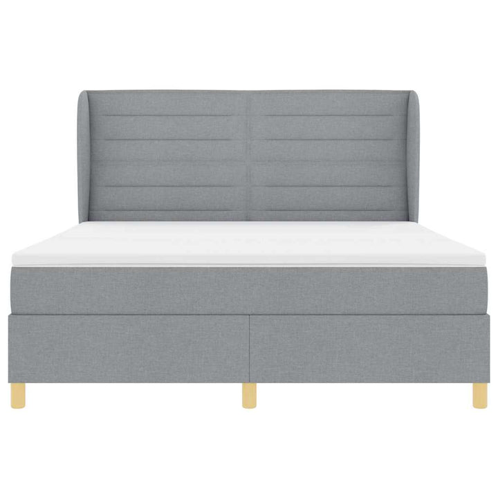 Box spring seng med madras Lysegrå 200 x 180 cm Stof