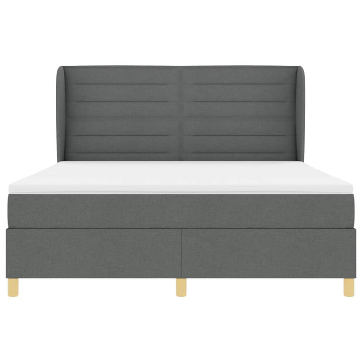 Box spring seng med madras Mørkegrå 200 x 180 cm Stof