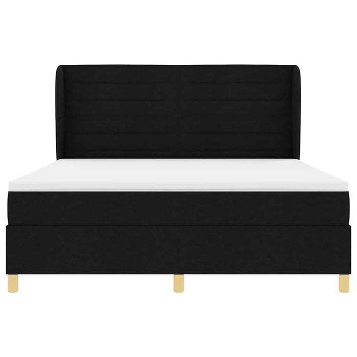 Box spring seng med hovedgærde Sort 200 x 180 cm Stof