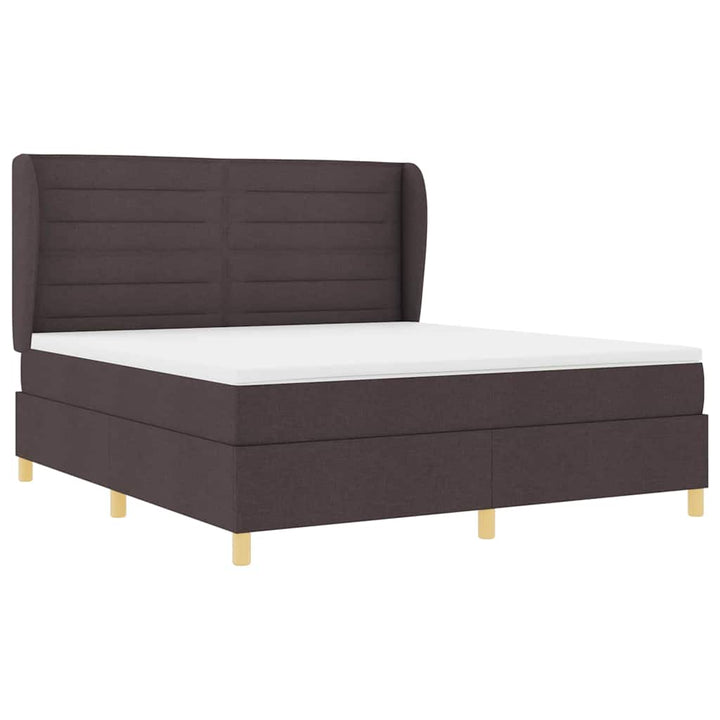 Box spring seng med madras Mørk Brun 200 x 180 cm Stof