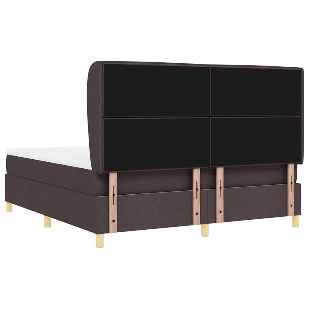 Box spring seng med madras Mørk Brun 200 x 180 cm Stof