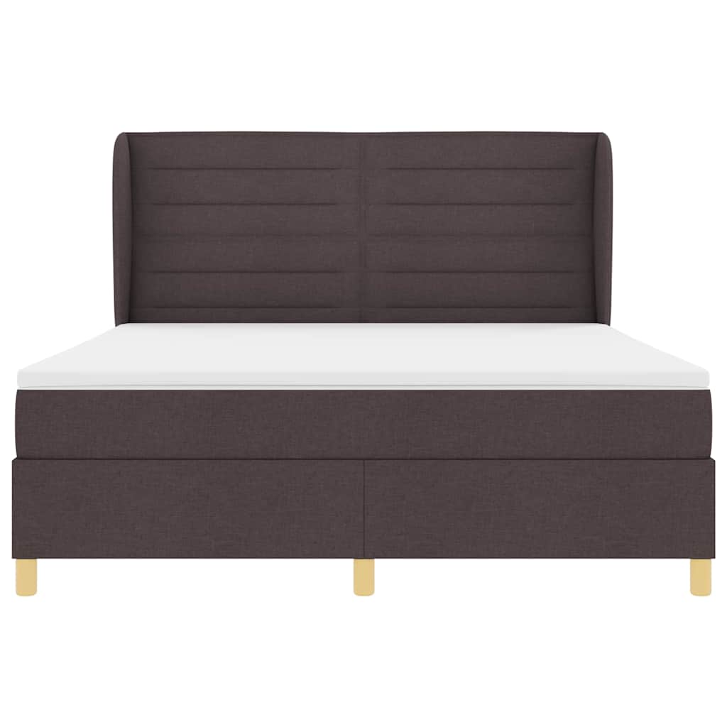 Box spring seng med madras Mørk Brun 200 x 180 cm Stof