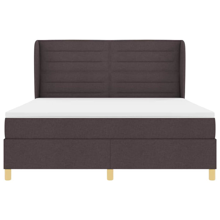 Box spring seng med madras Mørk Brun 200 x 180 cm Stof