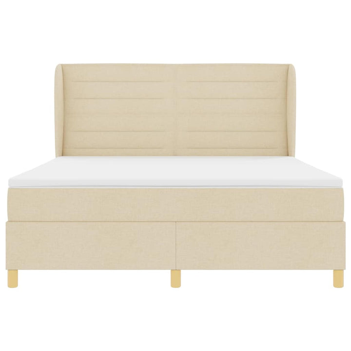 Box spring seng med madras Creme 200 x 180 cm Stof