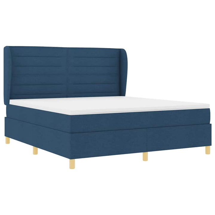 Box spring seng med madras med hovedgærde Blå 200 x 180 cm Stof
