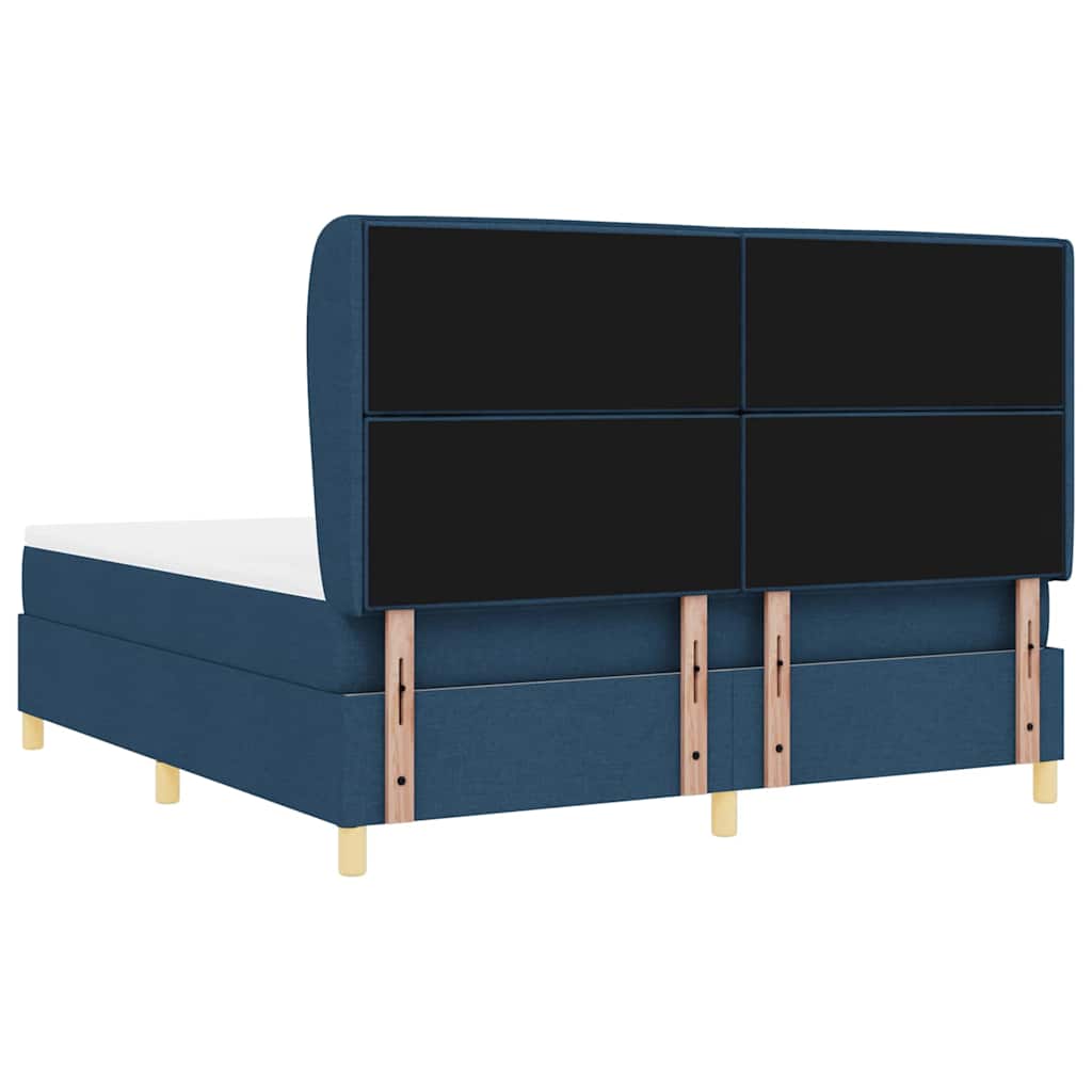 Box spring seng med madras med hovedgærde Blå 200 x 180 cm Stof