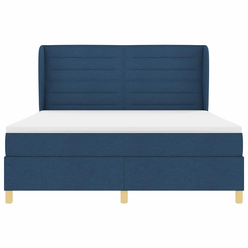 Box spring seng med madras med hovedgærde Blå 200 x 180 cm Stof