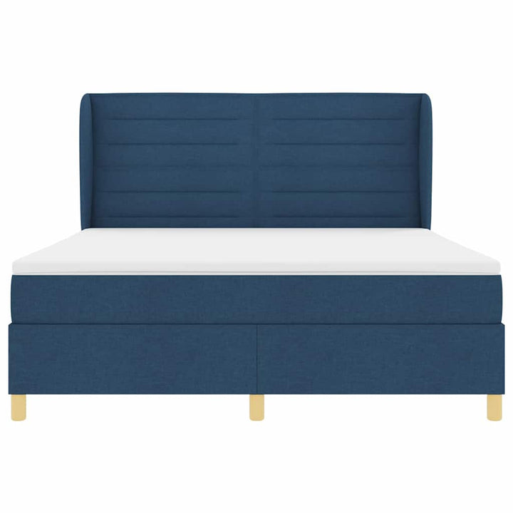 Box spring seng med madras med hovedgærde Blå 200 x 180 cm Stof
