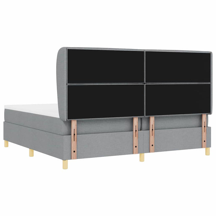 Box spring seng med madras Lysegrå 200 x 200 cm Stof