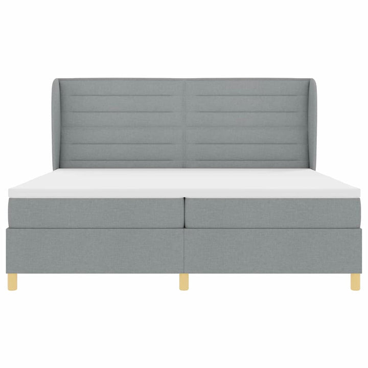 Box spring seng med madras Lysegrå 200 x 200 cm Stof