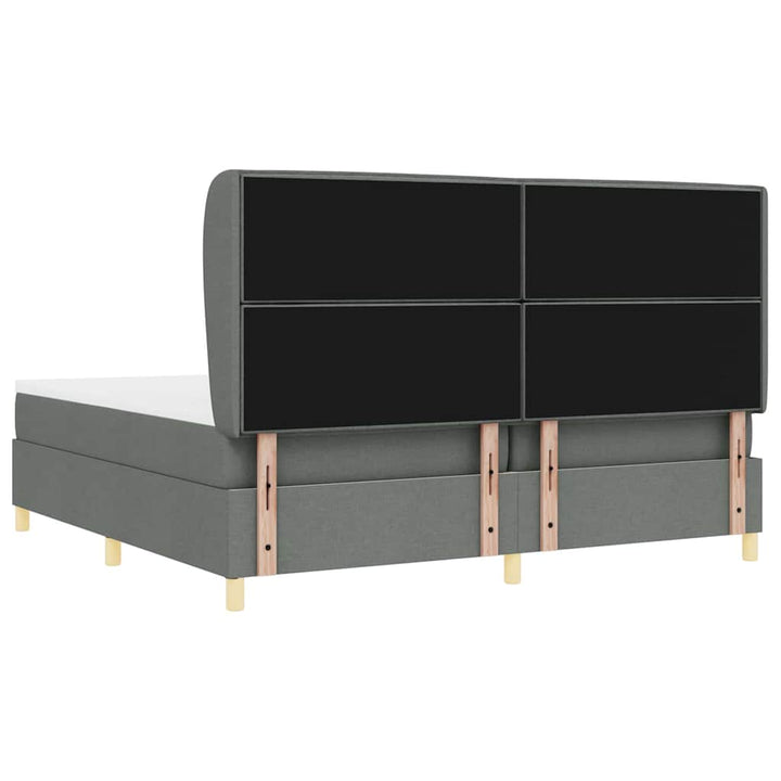 Box spring seng med madras Mørkegrå 200 x 200 cm Stof