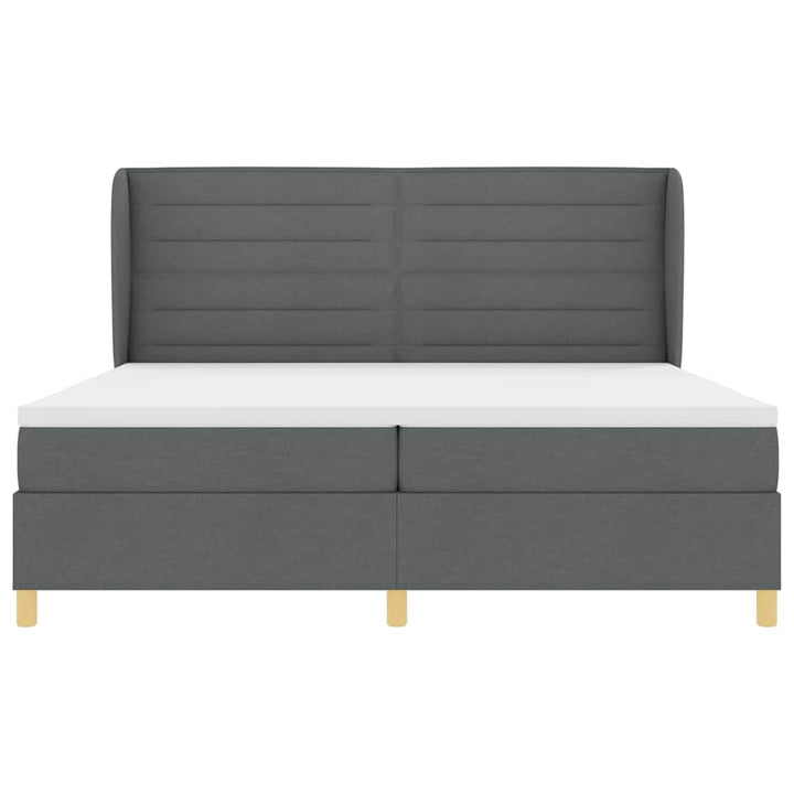 Box spring seng med madras Mørkegrå 200 x 200 cm Stof