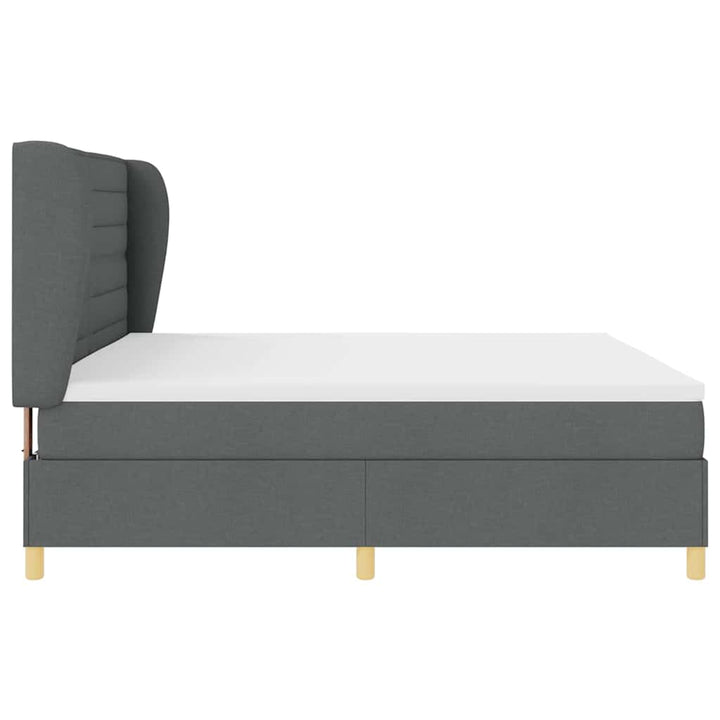 Box spring seng med madras Mørkegrå 200 x 200 cm Stof