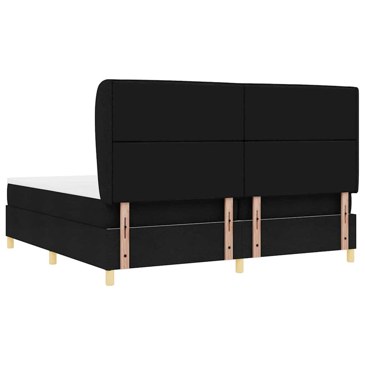 Box spring seng med madras Sort 200 x 200 cm Stof