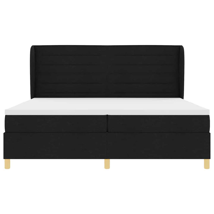 Box spring seng med madras Sort 200 x 200 cm Stof