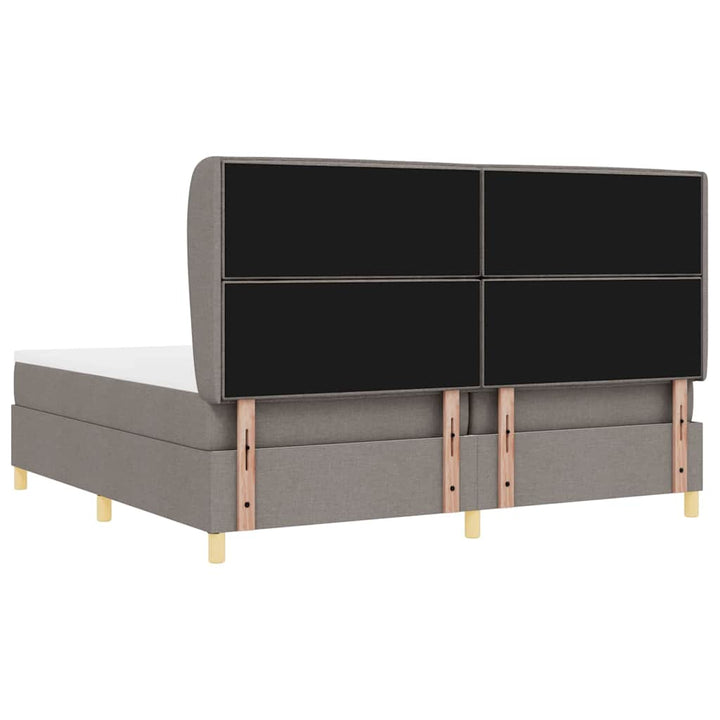 Box spring seng med madras Gråbrun 200 x 200 cm Stof