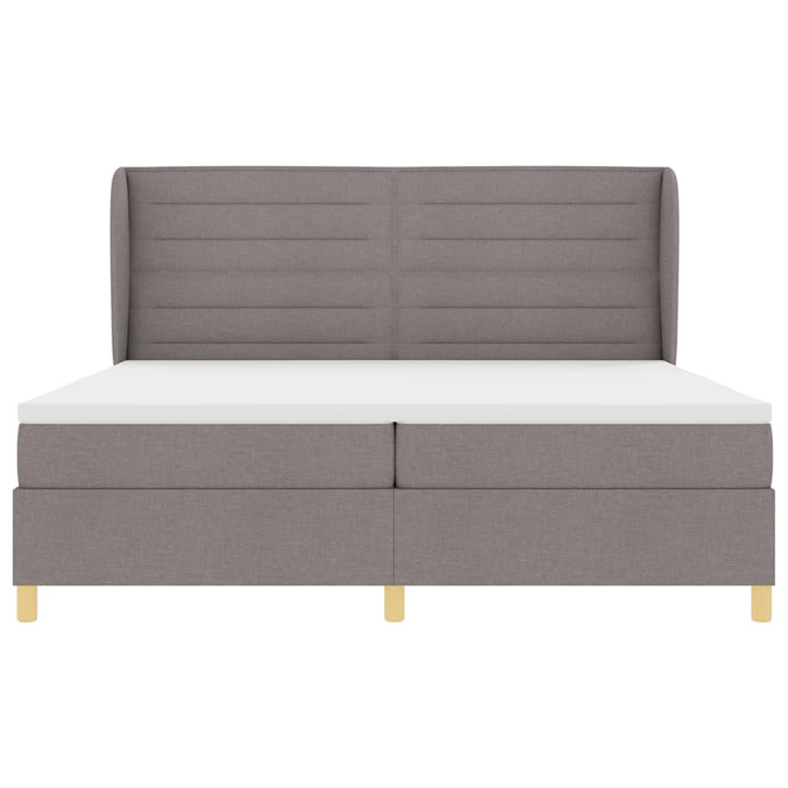 Box spring seng med madras Gråbrun 200 x 200 cm Stof