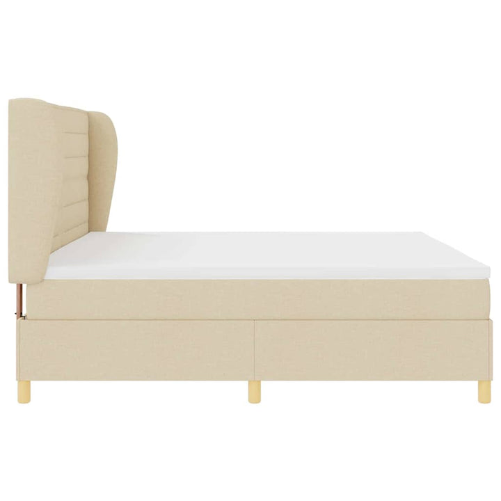 Box spring seng med madras Creme 200 x 200 cm Stof