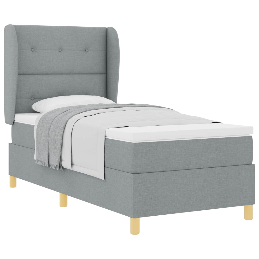 Box spring seng med madras Lysegrå 200 x 80 cm Stof