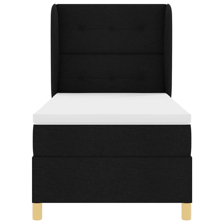 Box spring seng med madras med hovedgærde Sort 200 x 80 cm Stof
