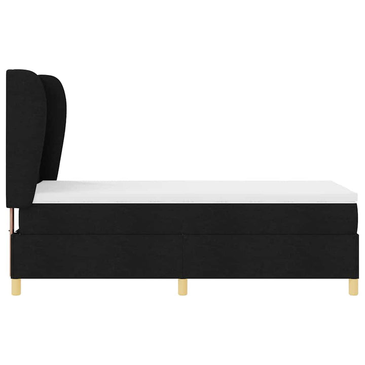 Box spring seng med madras med hovedgærde Sort 200 x 80 cm Stof
