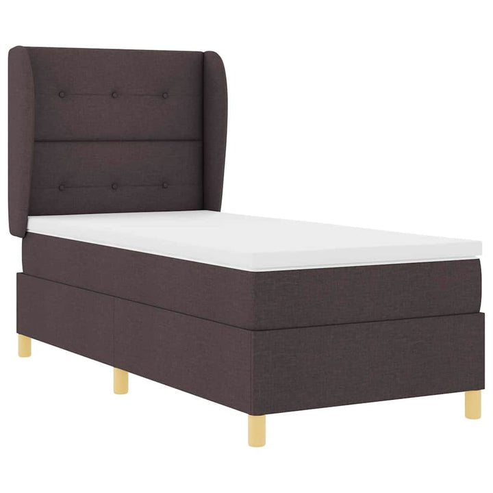 Box spring seng med madras Mørk Brun 200 x 80 cm Stof