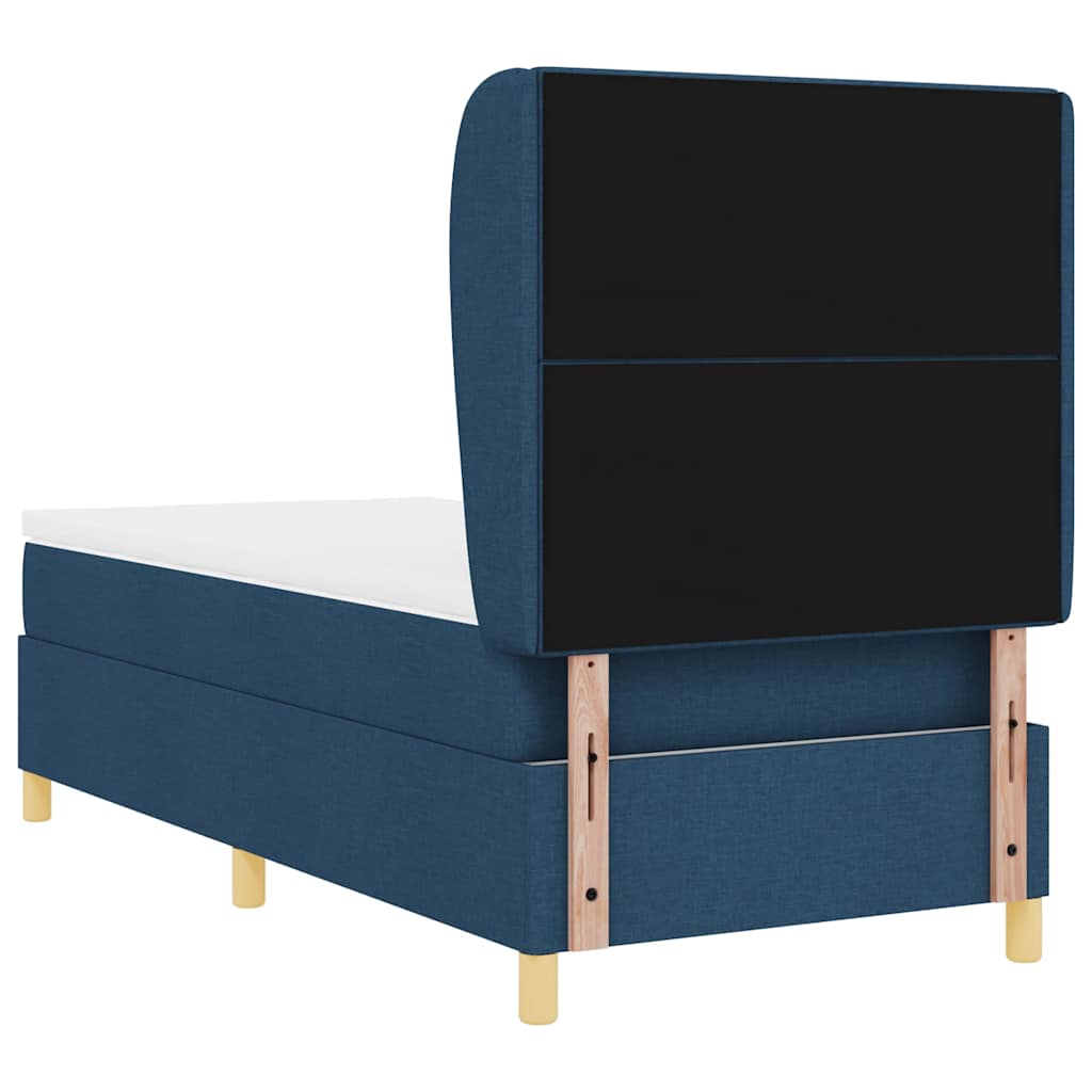 Box spring seng med madras med hovedgærde Blå 200 x 80 cm Stof