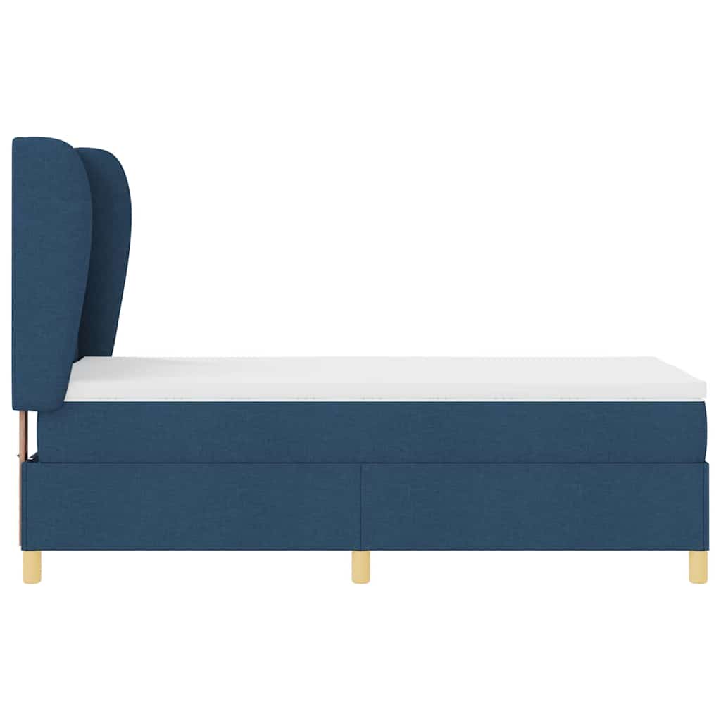Box spring seng med madras med hovedgærde Blå 200 x 80 cm Stof