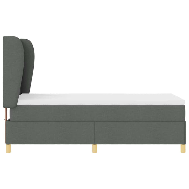 Box spring seng med hovedgærde Mørkegrå 190 x 90 cm Stof