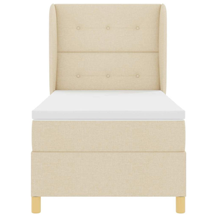 Box spring seng med madras Creme 190 x 90 cm Stof