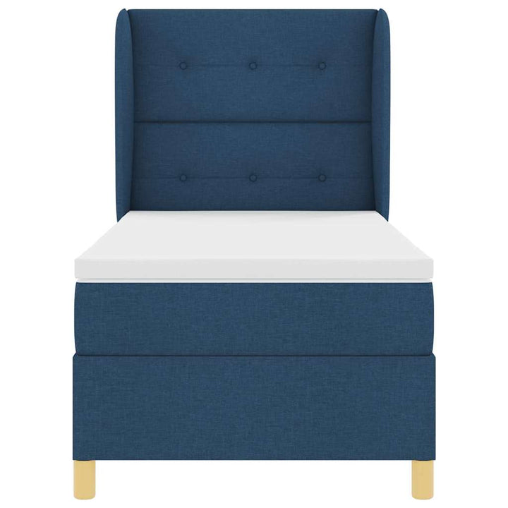 Box spring seng med hovedgærde Blå 190 x 90 cm Stof