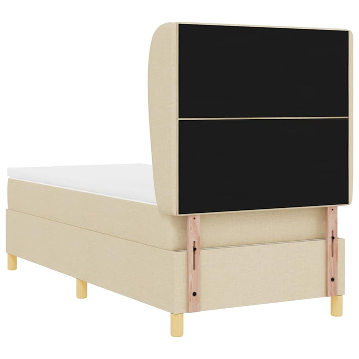 Box spring seng med madras Creme 200 x 90 cm Stof