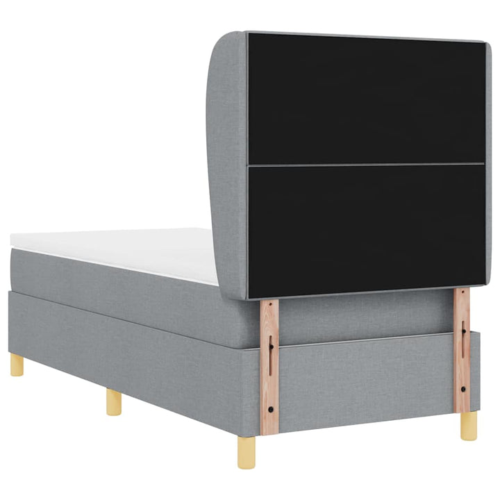Box spring seng med pude Lysegrå 200 x 100 cm Stof