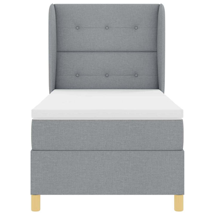Box spring seng med pude Lysegrå 200 x 100 cm Stof