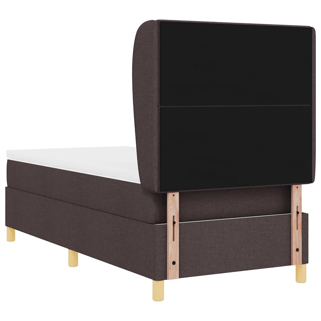 Box spring seng med hovedgærde Mørk Brun 200 x 100 cm Stof
