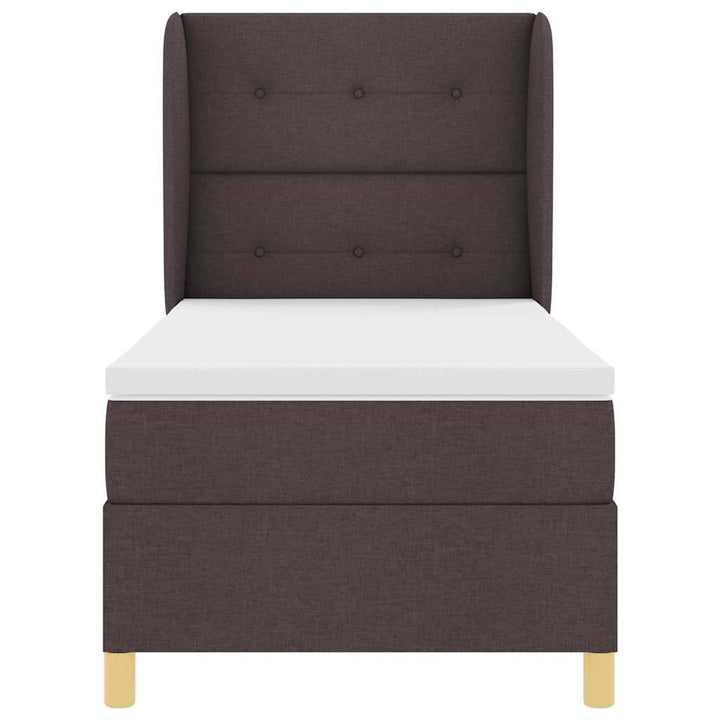Box spring seng med hovedgærde Mørk Brun 200 x 100 cm Stof