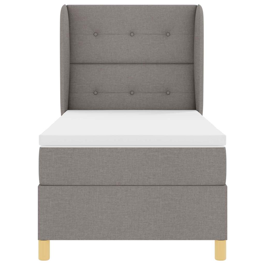 Box spring seng med madras Gråbrun 200 x 100 cm Stof