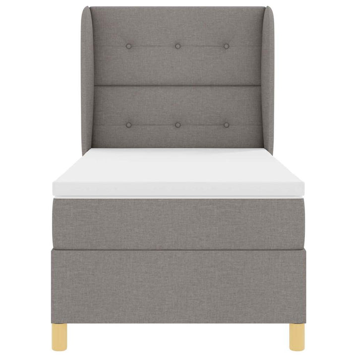 Box spring seng med madras Gråbrun 200 x 100 cm Stof