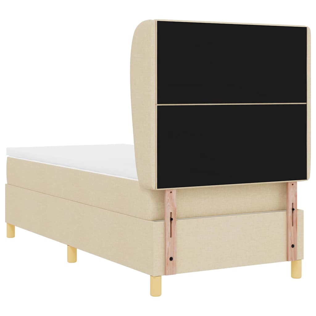 Box spring seng med madras Creme 200 x 100 cm Stof