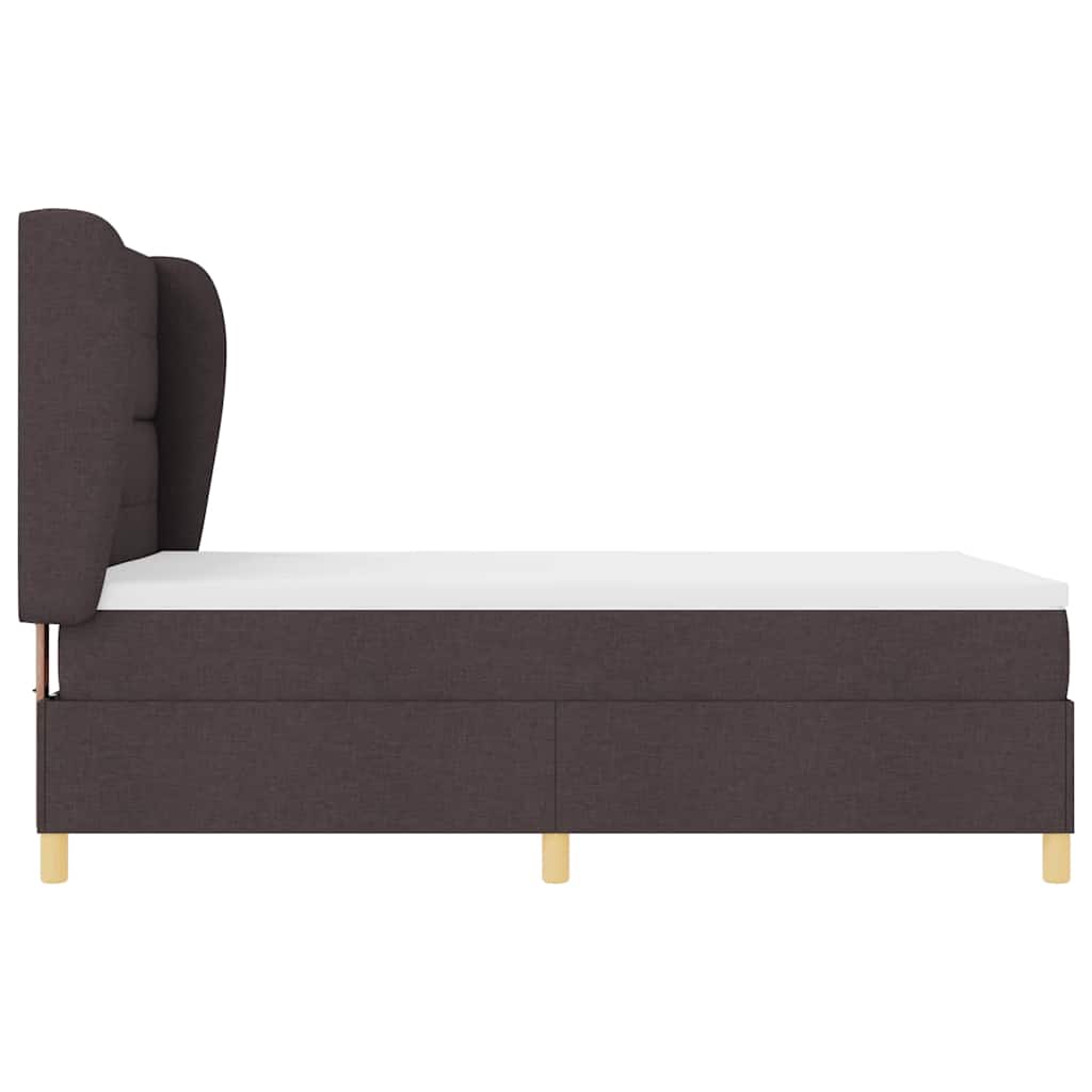 Box spring seng med madras Mørk Brun 190 x 140 cm Stof