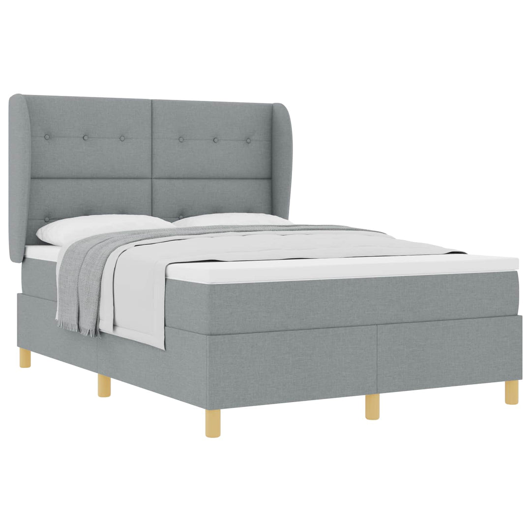 Box spring seng med madras Lysegrå 200 x 140 cm Stof