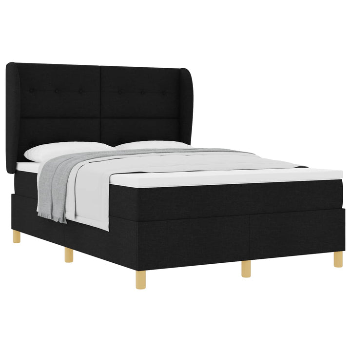 Box spring seng med madras Sort 200 x 140 cm Stof