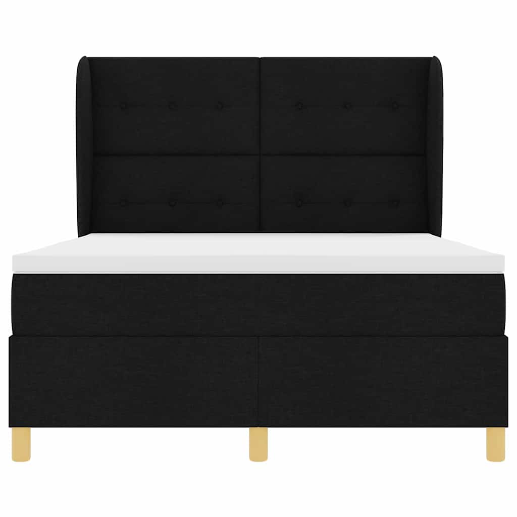 Box spring seng med madras Sort 200 x 140 cm Stof