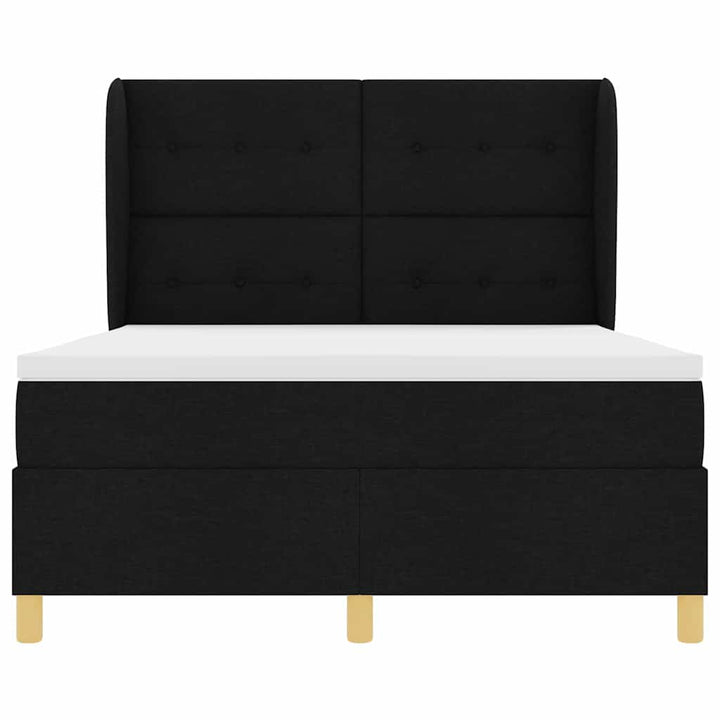 Box spring seng med madras Sort 200 x 140 cm Stof
